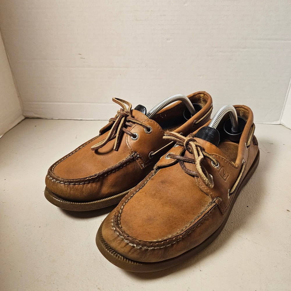 Sperry Top-Sider Mens 8.5M Authentic Original Leather Boat Shoes Tan 0197640